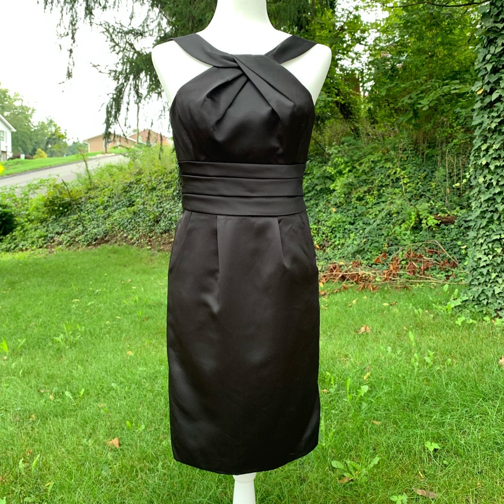 David’s Bridal Black Satin Dress